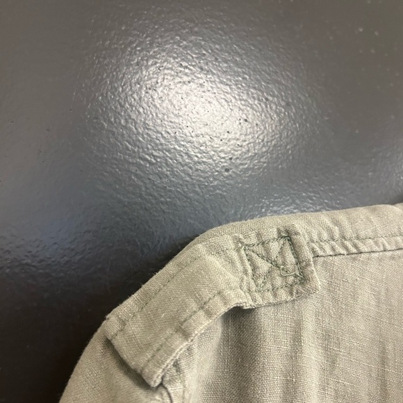 Avec Les Filles (Anthropologie) Linen XS EUC Green Utility Jacket Adjustable Fit - Picture 5 of 13